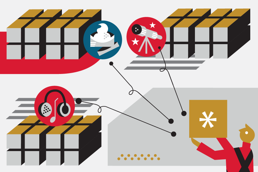 Illustration showing the batch picking process