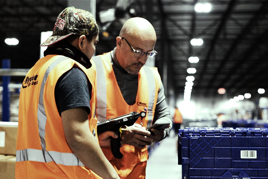 ryder warehouse employees performing the positive release process