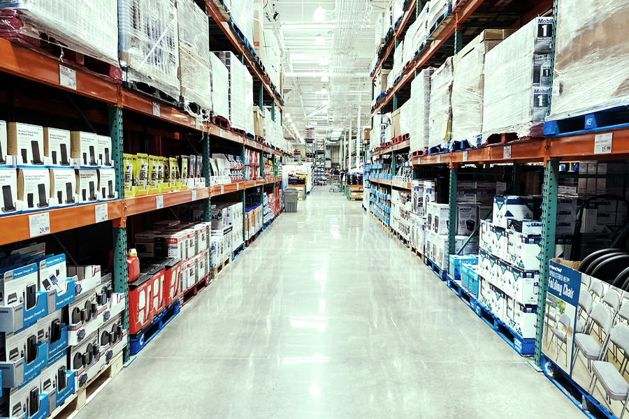 aisle in a large hardware store