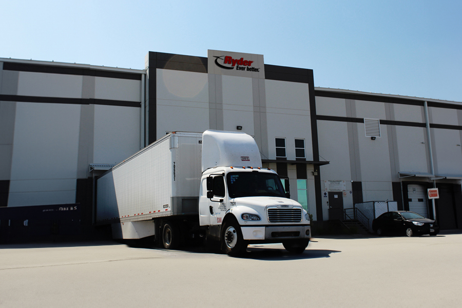 commercial truck at a dock